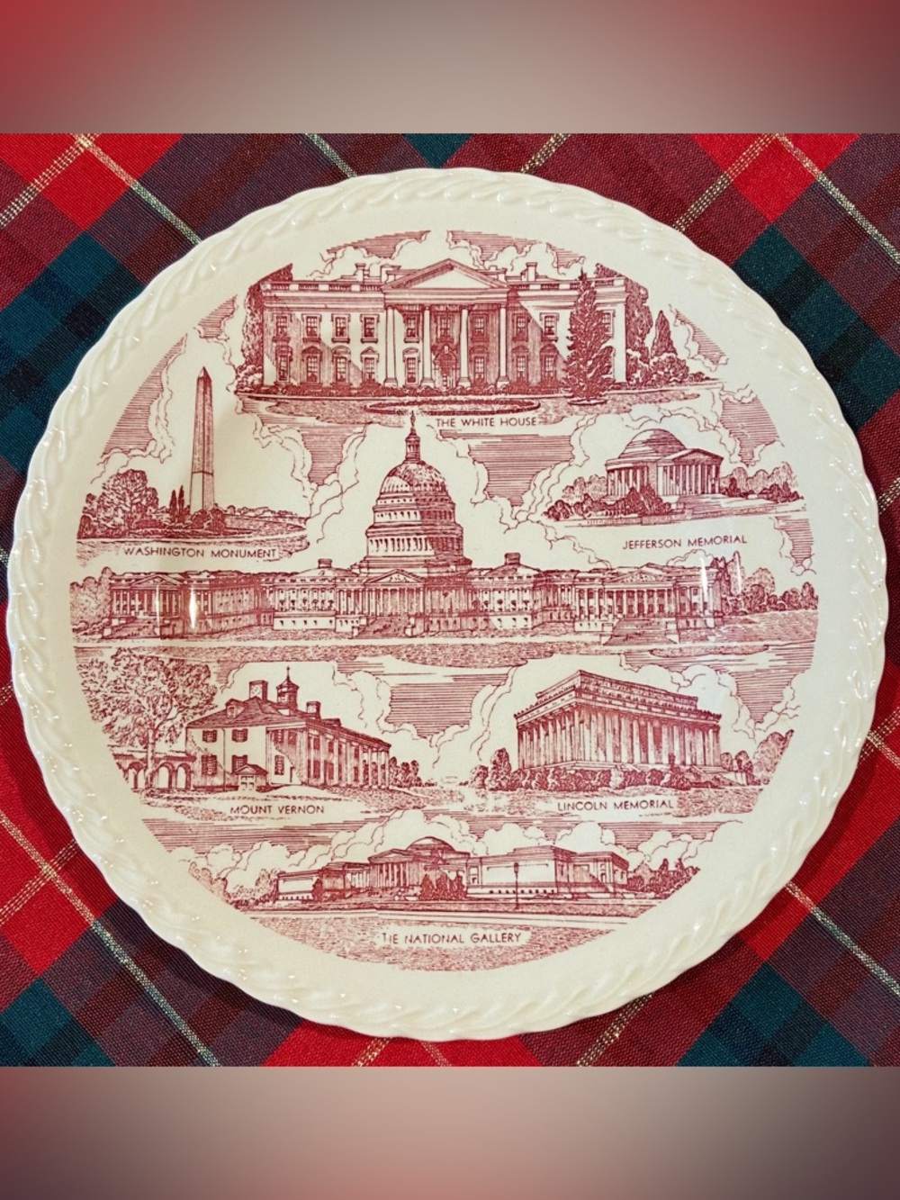 Vernon Kilns Decorative Washington DC Landmark Collector Plate